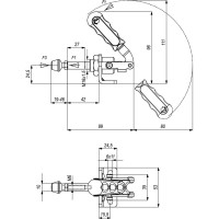 Зажим механический плунжерный с кронштейном KUKAMET, усилие 173 кг 511-2