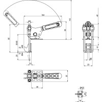 Вертикальная натяжная защелка со скобой и крюком KUKAMET 351-1