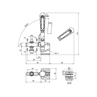 Прижим механический с горизонтальным основанием KUKAMET, усилие 140 кг 211-2