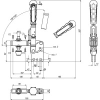 Прижим механический с вертикальным основанием KUKAMET, усилие 500 кг 212-5
