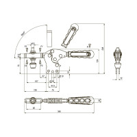 Прижим механический с вертикальным основанием KUKAMET, усилие 500 кг 112-5