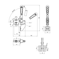 Прижим механический с угловым основанием KUKAMET, усилие 330 кг 213-4