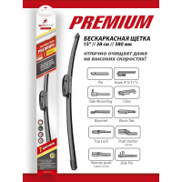 Щетка с/о бескаркасная PREMIUM 15"/38 см, 7 адаптеров SKYBEAR 701150