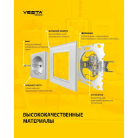 Розетка Metronex Electric Exclusive Blue одинарная с заземлением FRZ00040003SIN