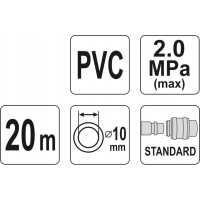 Шланг PVC 10 мм, 20 м YATO YT-24225