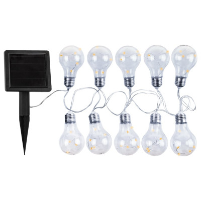 Гирлянда TDM ELECTRIC ССГ-110 "Лампы" на солнечной батарее, 1,3 м, 60 LED, теплый белый, IP44, SQ0330-0181