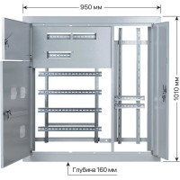 Корпус этажного щита TDM 3 квартиры, модификация 3, Народный, 1010x950x160 SQ0905-1337
