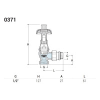 Терморегулирующий комплект угловых вентилей SR Rubinetterie Floral Old Style 1/2", белый K371-1500VC0A