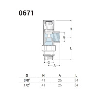 Запорный клапан SR Rubinetterie осевой, серия Tondera, 1/2", цвет бронза 0671-1500Z000