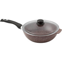 Сотейник Горница 240/82 мм, с пластиковой ручкой, с крышкой, антипригарное покрытие СТ2411аш ПС7244