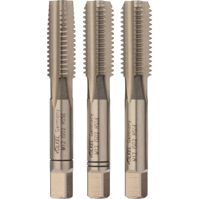 Набор ручных метчиков VOLKEL M12x1.75, DIN 352, HSS-E, комплект из 3 штук 57350