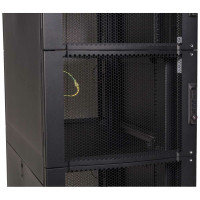 Шкаф LANMASTER DCS 42U 600x1070 мм, 4 секции, двери с перфорацией, с боковыми панелями, черный LAN-DC-CBP4-42Ux6x10