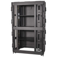 Шкаф LANMASTER DCS 42U 600x1070 мм, 4 секции, двери с перфорацией, с боковыми панелями, черный LAN-DC-CBP4-42Ux6x10