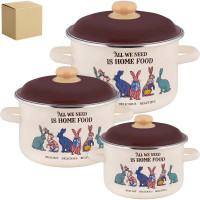 Эмалированный набор appetite №19 Зайцы 3 предмета 6KB191M Зайцы