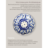 Керамическая ручка для мебели Blumen Haus Гжель ручная роспись, цвет белый, рисунок синий 66163