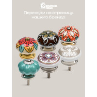 Керамическая ручка для мебели Blumen Haus Череп цвет церный, рисунок цветной 66165