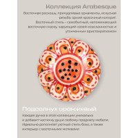 Керамическая ручка для мебели Blumen Haus Подсолнух оранжевый ручная роспись, цвет разноцветный 66107