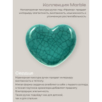 Керамическая ручка для мебели Blumen Haus Сердце цвет бирюзовый 66162