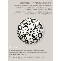 Керамическая ручка для мебели Blumen Haus Узоры цвет белый, рисунок черный 66231