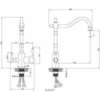 Смеситель для кухни ESKO Florence с L-изливом, бронза FR 519 Br