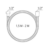 Душевой шланг ESKO, металлический, растягивающийся, хром, SSH2