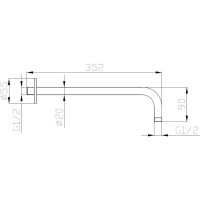Держатель для верхнего душа ESKO , черный, SH376B