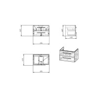 Тумба под раковину Cersanit LARA 70 COMO 70 подвесная, белый 64135