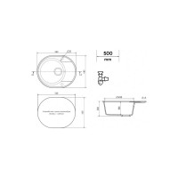 Мойка ULGRAN Quartz Nora 585-05