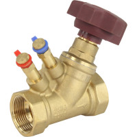 Балансировочный латунный клапан DN.ru КБЛР Ду32 Ру16 усиленный, муфтовый D080-00506