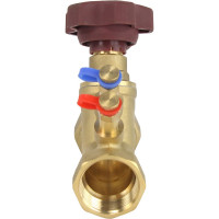 Балансировочный латунный клапан DN.ru КБЛР Ду32 Ру16 усиленный, муфтовый D080-00506