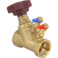 Балансировочный латунный клапан DN.ru КБЛР Ду32 Ру16 усиленный, муфтовый D080-00506