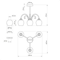 Светильник ЭЛЕТЕХ Берта 131 черный муар (Плафон 8270) НСБ 01-3x60-158 Е27 ИУ 1005404646