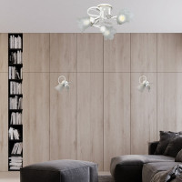 Потолочный светильник ЭЛЕТЕХ Бонни 131 белый, золото (плафон 3316) НПБ 01-3x60-205 Е14 ИУ 1005404781