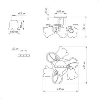 Потолочный светильник ЭЛЕТЕХ Бонни 131 белый, золото (плафон 3316) НПБ 01-3x60-205 Е14 ИУ 1005404781