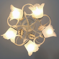 Потолочный светильник ЭЛЕТЕХ Бонни 151 белый, золото (плафон 3316) НПБ 01-5x60-153 Е14 ИУ 1005404782