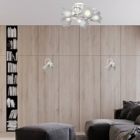 Потолочный светильник ЭЛЕТЕХ Бонни 151 белый, золото (плафон 3316) НПБ 01-5x60-153 Е14 ИУ 1005404782