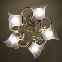 Потолочный светильник ЭЛЕТЕХ Бонни 151 белый, золото (плафон П0472) НПБ 01-5x60-153 Е27 ИУ 1005404779