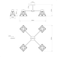 Потолочный светильник ЭЛЕТЕХ Дельта 141 черн.муар НПБ 01-4x60-126 Е27 ИУ 1005404784