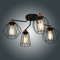 Потолочный светильник ЭЛЕТЕХ Конти 141 черн.муар медь НПБ 01-4x60-127 Е27 [ИМ] 1005405027