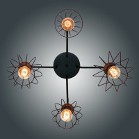 Потолочный светильник ЭЛЕТЕХ Конти 141 черн.муар медь НПБ 01-4x60-127 Е27 [ИМ] 1005405027