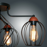 Потолочный светильник ЭЛЕТЕХ Конти 141 черн.муар медь НПБ 01-4x60-127 Е27 [ИМ] 1005405027