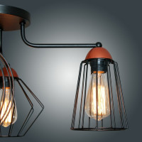 Потолочный светильник ЭЛЕТЕХ Конти 141 черн.муар медь НПБ 01-4x60-127 Е27 [ИМ] 1005405027