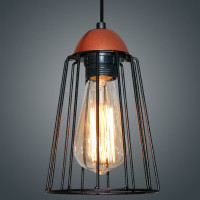 Подвесной светильник ЭЛЕТЕХ Конти 211 черн.муар медь (Плафон Конус) НСБ 01-60-169 Е27 [ИМ] 1005405025