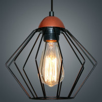 Подвесной светильник ЭЛЕТЕХ Конти 211 черн.муар медь (Плафон Ромб) НСБ 01-60-169 Е27 [ИМ] 1005405024