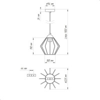 Подвесной светильник ЭЛЕТЕХ Конти 211 черн.муар медь (Плафон Ромб) НСБ 01-60-169 Е27 [ИМ] 1005405024