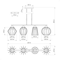 Подвесной светильник ЭЛЕТЕХ Конти 241 черн.муар медь НСБ 01-4x60-109 Е27 [ИМ] 1005405026