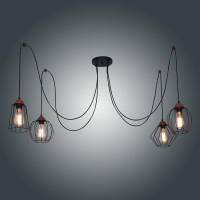 Подвесной светильник ЭЛЕТЕХ Конти 242 черн.муар медь НСБ 01-4x60-110 Е27 [ИМ] 1005405028