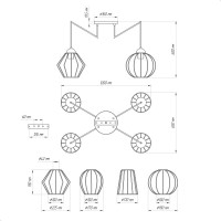 Подвесной светильник ЭЛЕТЕХ Конти 242 черн.муар медь НСБ 01-4x60-110 Е27 [ИМ] 1005405028