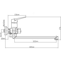 Комплект смесителя для ванны/душа LATUNO L10104, EAN 1600000797437