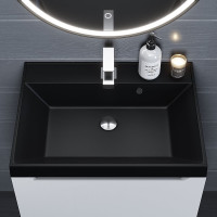 Кварцевая раковина для ванной комнаты uperwood Classic Quartz 60 см, черная матовая, космос 291030012